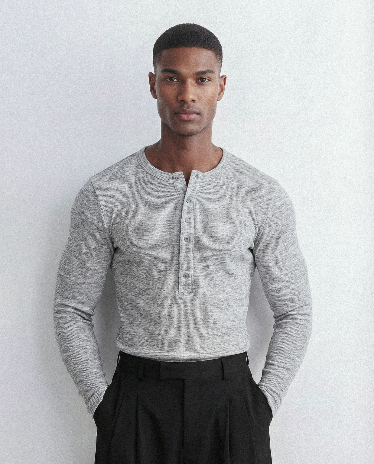 Camiseta henley concrete de BAFIOTE