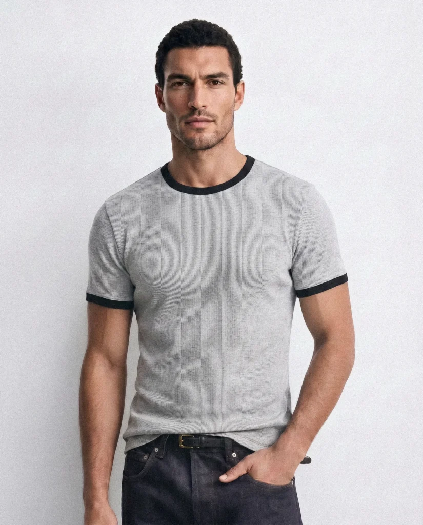 RINGER RIB TEE B&G